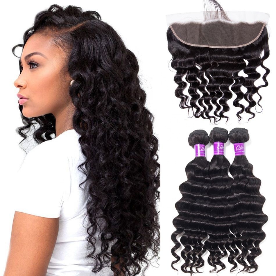 Wholesale Amazing High Grade 1 donor 100% Real Virgin Brazilian Indian Human Hair Bundles with Lace Closure for Black Women