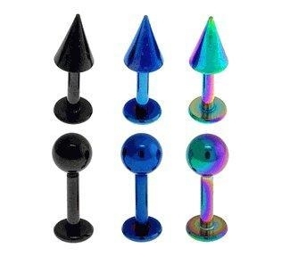 Anodized Stainless Steel Monroe Labret Ring Stud