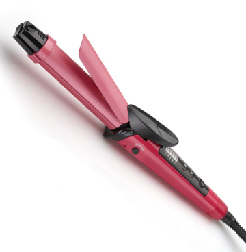 Ceramic Hair curler with brush 2 in 1 hair curler and straightener with PTC heating