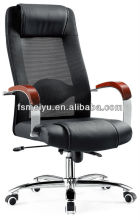 High back mesh fabric executive chair with wooden pad armrest -9204