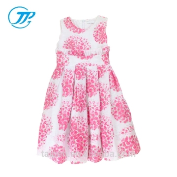 Kids Girls Party Dresses Sleeveless Printed Flower Girls Dresses