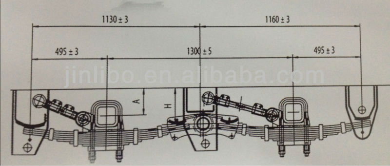 Germany three axle mechanical suspension standard assmebly