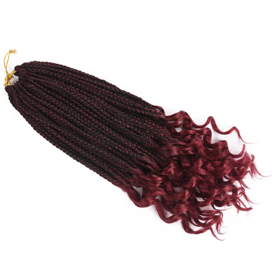 18 Inch Popular Curly End 3D Split Twist 100% Synthetic Hair Box Braid Crochet