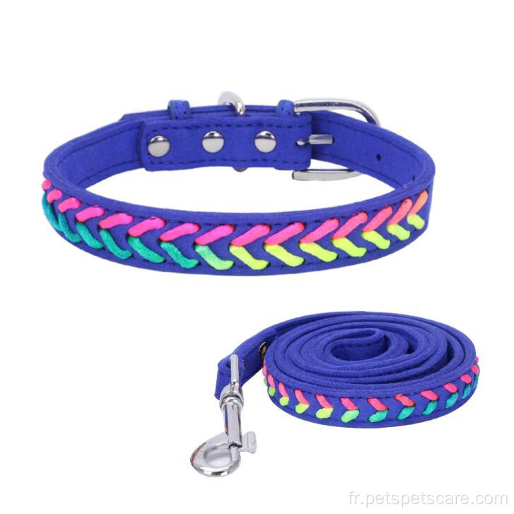 Collier et laisse de chien super bling coloré et laisse