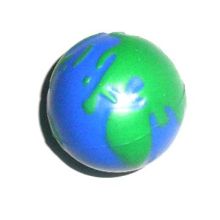 PU Foam Stress Earth Ball in World Design, Squeezable and Comfortable