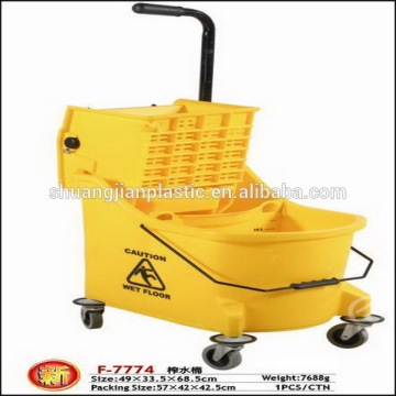 Plastic yellow wringer cart with good quality