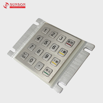 Waterproof numeric keypad for kiosk or self service terminal