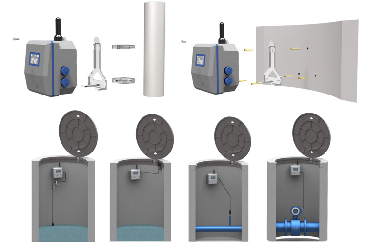 Terminal de monitoramento remoto de fundo de poço sem fio com proteção LoRa Lorawan IP68