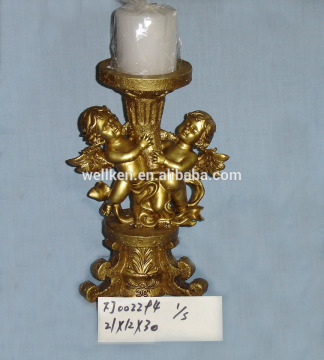polyresin angel candle holder,resin bronze angel,polystone cherub