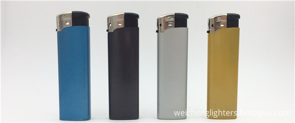 8.1cm Refillable Metal Finish Triangle ISO Electronic Lighter