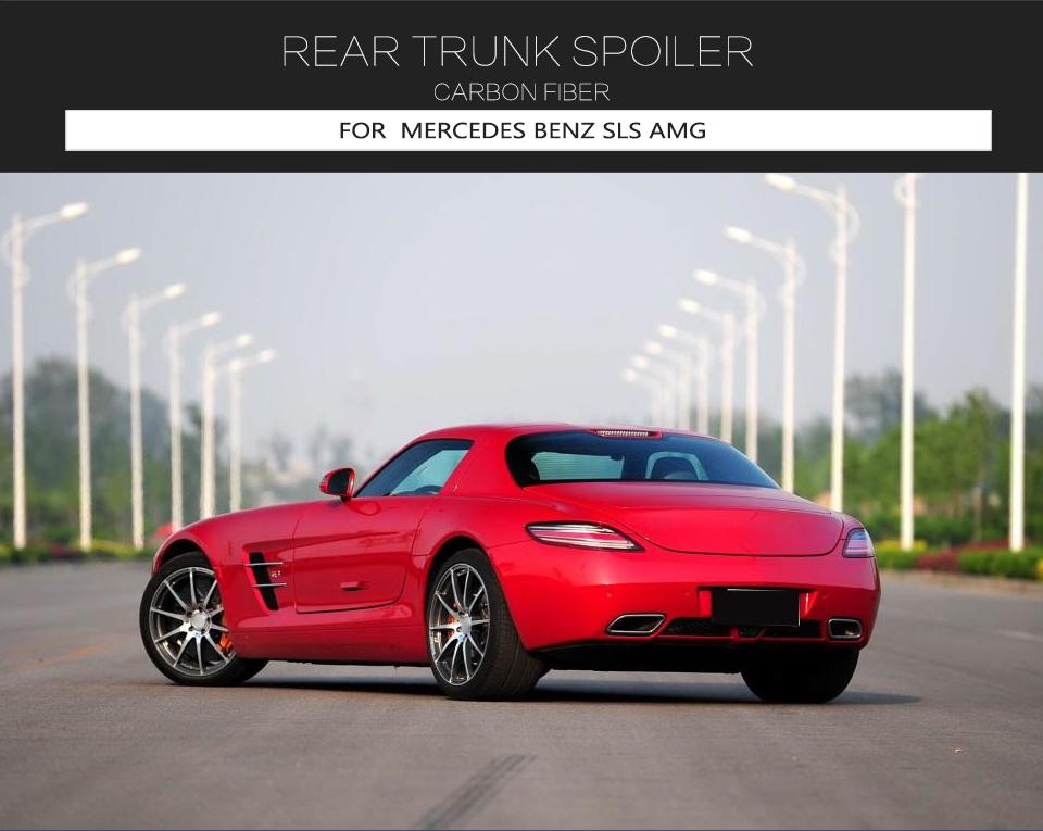 Carbon Fiber C197 Rear Trunk Spoiler for Mercedes Benz SLS AMG C197 2010-2014