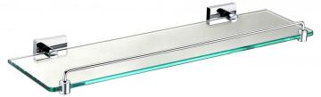 Stylish glass shelf with rail temper clear glass