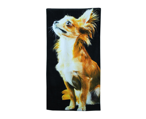Dog printed beach towel