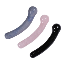 Natural Stone Crystal Polishing Dildo - Loose Gemstone Gourd-type Bending Massage Wand