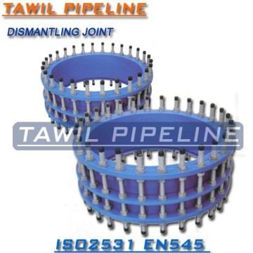 Ductile cast iron expansion flanged dismantling joint