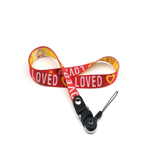 Lanyard promosi dengan pola logo untuk kunci