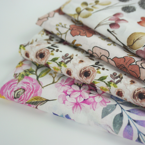 Low MOQ Floral Print 100% Cotton Poplin Fabric