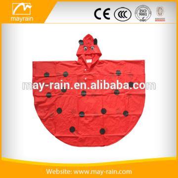 2016 red funny hooded pvc rain wear