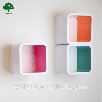 floating wall mdf cube shelf