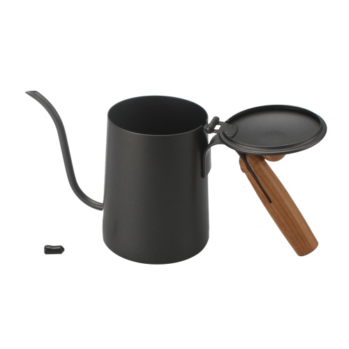 Painting Coffee Kettle With Wooden Handle And Knob