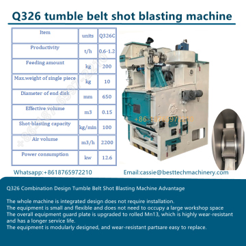 Q326 high qulaity tumble belt shot blast machine