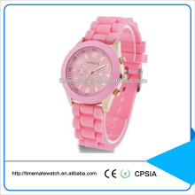 Stainless steel watch case silicone bracelet newest popular design fashion quartz watch