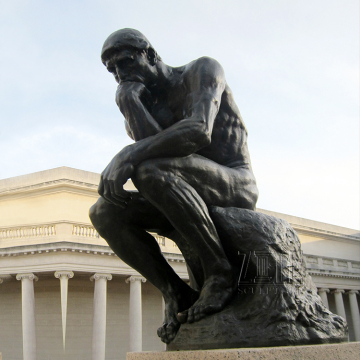 Outdoor Art Life Size Brass Thinking Man Statue Bronze Sculpture Of The Thinker
