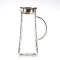 Pichet/carafe/pichet à eau en verre borosilicaté résistant à la chaleur avec couvercle en acier inoxydable pour jus maison et glacé