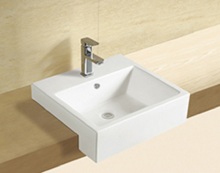 Above Counter Mounting White Unique Art Basin