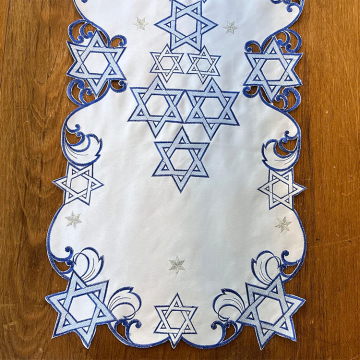Holiday Star of David Purim Passover Table Runner