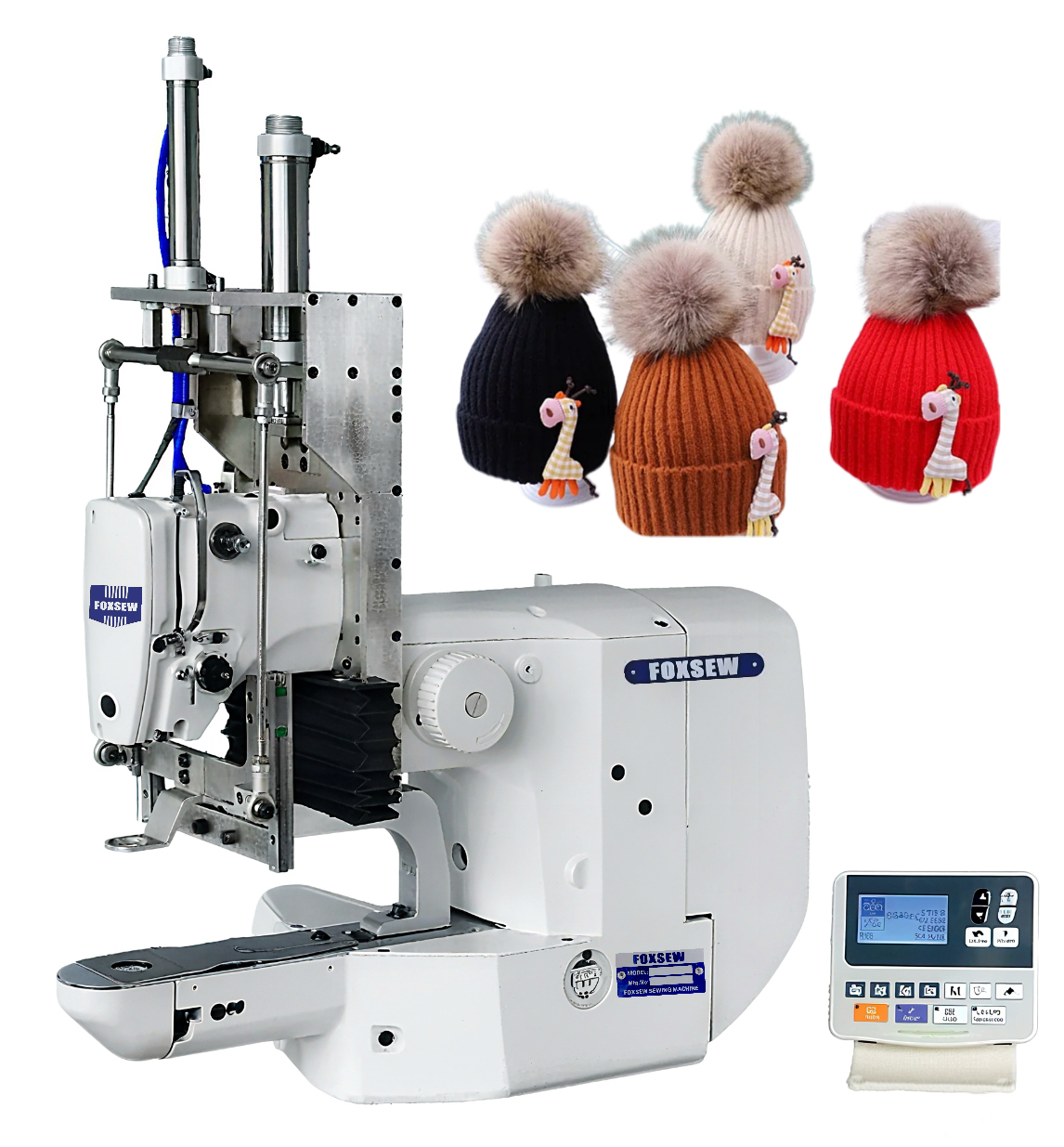 Pompom Memasang Mesin Jahit Bartacking FOXSEW FX1908DC -1 Pompom Attaching Bartacking Sewing Machine FOXSEW FX1908DC -1