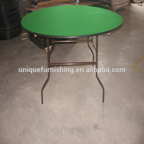 60"Aluminum edging wood folding table and chair used restaurant equipment