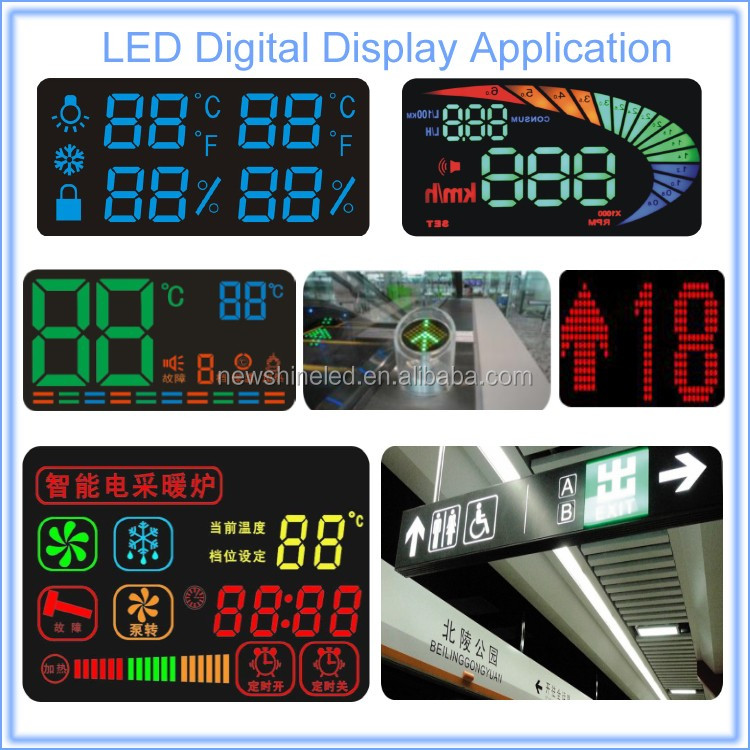 Low Priced 1 Inch 4 Digit Indoor Assembled Large LED Display 7 Segment Display with Red Tube Chip Blue Seven Segment Display