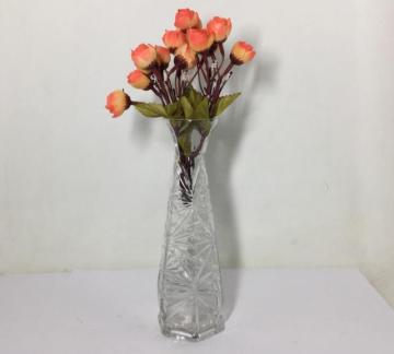 embossed small clear glass flower vases in bulk