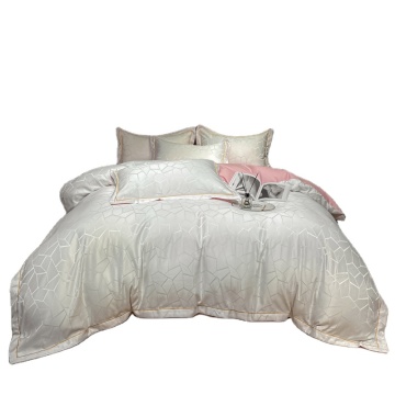 Custom jacquard luxury satin silk hotel bedding sets