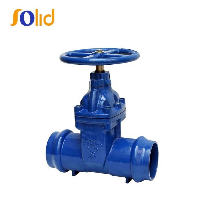 DIN3352 Hand Wheel Ductile Iron Double Socket End Gate Valve for PVC Pipes