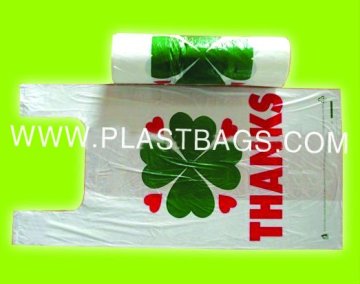 HDPE plastic shopper bags on roll