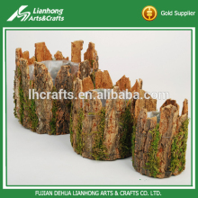 Garden decoration wooden planter handmade round shape plant planter