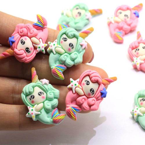 Moda 3D Sea-maid Kawaii Resina Cabochon Flatback Perline Charms Decorazione della stanza Ornamenti artigianali fai-da-te