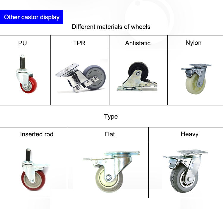 Castor Running Wheel 3 inch Static-free Universal and Inserted Caster Wheels