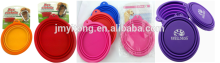 New Design Camping Portable Silicone Dog Bowl with stainless steel bowl