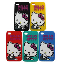 Hello Ketty Pattern Apple Iphone / Cell Phone Silicone Cases For Girls