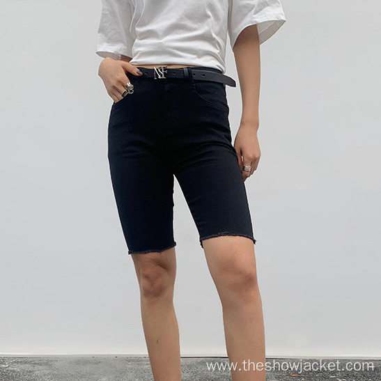 Fashionable Skinny Solid Midi Women's Pants
