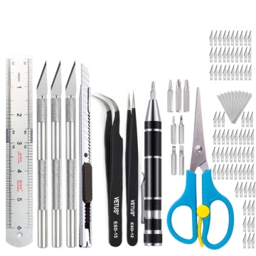 112 Pcs Exacto Knife,Art Knife,Precision Engraving Tool,Stencil Making kit,Modeling Tool Set,Including Art Scissors Dropshipping