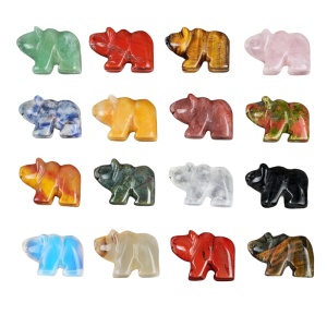 18x25MM Gemstone Carving Animal Charm Natural Stone Carved Cute Bear Charm Pendant Home Decoration