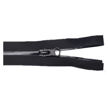 Elegant black separating zipper for garment