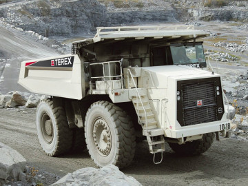 Non-highway Terex TR100 mining dump truck