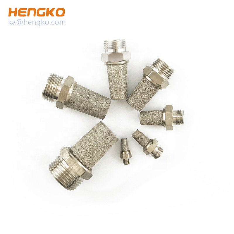 Pneumatic Sintered Bronze Powder Universal Micron Reduce Noise Exhaust Silencer Muffler