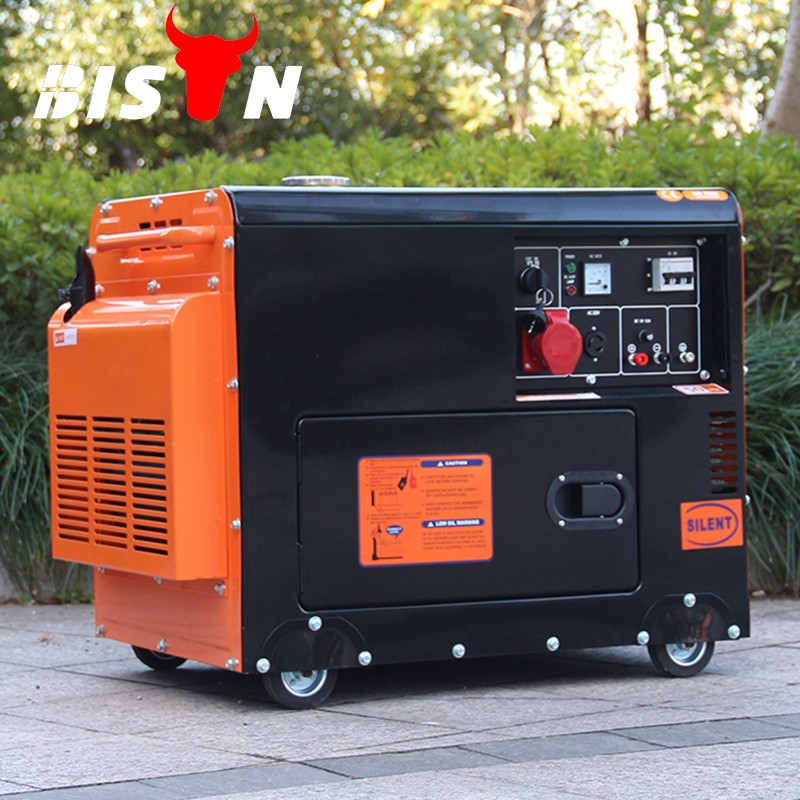 BISON CHINA TaiZhou 50HZ 3 Phase 5kw Silent Portable Price Diesel Motor Generator 220v DC