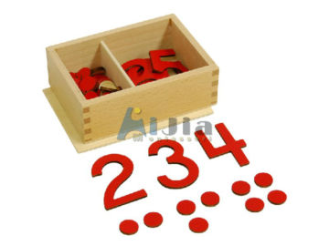 Teaching Resources Montessori toy cut-out numeral and counters